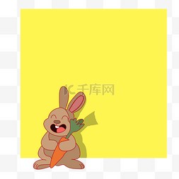 可爱正方形边框图片_手绘可爱兔子边框