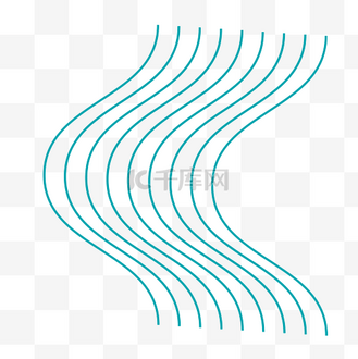 蓝色矢量卡通波浪线