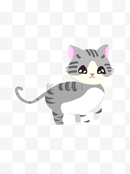 灰色卡通猫图片_灰色宠物猫ai动物设计