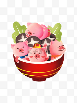 猪图片_2019春节猪年年夜饭素材新年喜庆