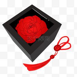 红色玫瑰花礼盒画布