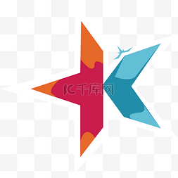 彩色手绘星星图片_五角星logo
