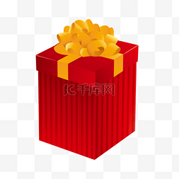 绿色蝴蝶结礼盒图片_红色礼物盒黄色蝴蝶结节日元素