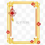 新年黄色的中国结边框