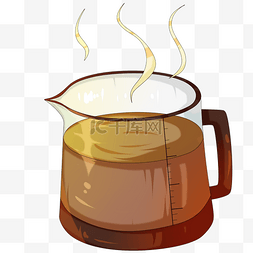 热饮插画图片_煮咖啡容器卡通插画