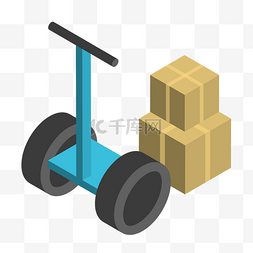 平衡车图片图片_蓝色平衡车和货物