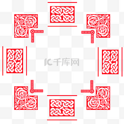 中国传统相框图片_红色花纹花边边框装饰