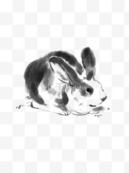 中国画小兔子