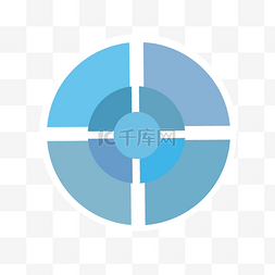 圆形几何蓝色图片_圆形渐变蓝色分类图标