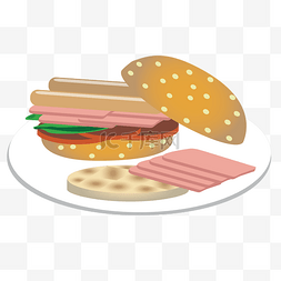 热狗肠汉堡图片_汉堡快餐造型元素