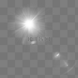 太阳散射光图片_白色创意光效元素