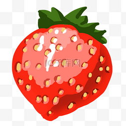 红色手绘草莓图片_一颗红色的草莓