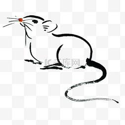 老鼠水墨画图片_ 水墨画小老鼠 