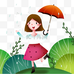 拿着雨伞的图片_谷雨拿着雨伞的小女孩