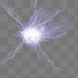 光束光影素材图片_紫色光晕雷电闪电元素