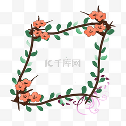 花朵绿叶边框装饰