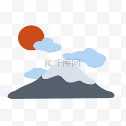 日本建筑富士山图片_富士山的卡通插画