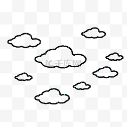 手绘天空装饰图片_手绘繁点天空白云