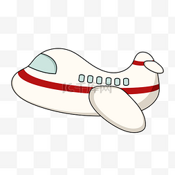 白色的飞机手绘插画