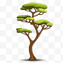 卡通绿色大树插画图片_绿色的大树植物插画