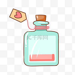 香水透明瓶图片_情人节爱心香水插画