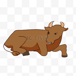 黄牛的图片图片_手绘卡通情人节牛