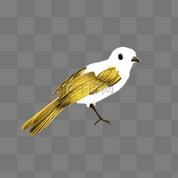 工笔黄色的小鸟插画