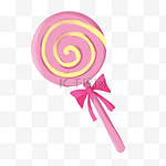 粉色棒棒糖手绘零食