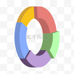 彩色商务图标图片_饼状图商务数据图表