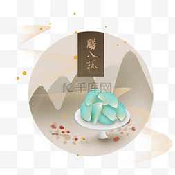 中国传统水墨山图片_节日腊八节腊八蒜