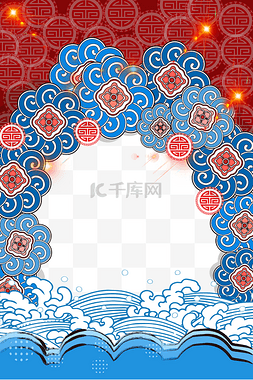 春节快乐新年边框图片_喜庆复古迎春海报边框