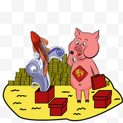 猪年行大运卡通画