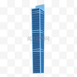 矢量蓝色城市高楼建筑设计图