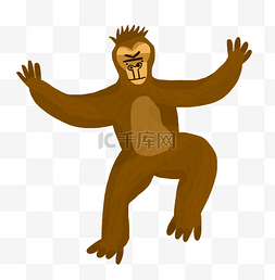 调皮脸图片_棕色猴子手绘