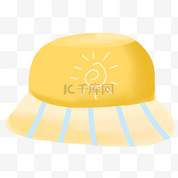 可爱的太阳素材图片_卡通黄色遮阳帽插画