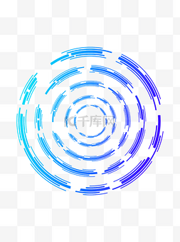 未来科技线条圆形蓝色渐变装饰元