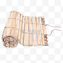 古代竹子卷轴插画