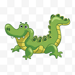 卡通绿色的鳄鱼矢量素材