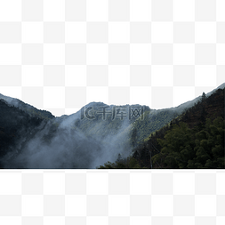 云雾缭绕png图片_云雾缭绕的绵延起伏陡峭的大山