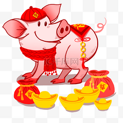 新年卡通手绘福猪
