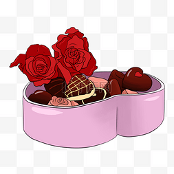 鲜花巧克力图片_红色的巧克力和鲜花