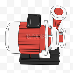 119素材图片_手绘消防器材消防泵插画