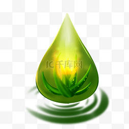 水滴中的绿色芦荟