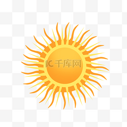 卡通渐变太阳图片_卡通黄色渐变免抠太阳