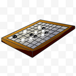 下棋比赛图片_中国风围棋手绘插画