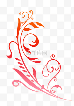 欧式家居装饰风格图片_红色植物装饰花纹
