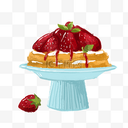 时尚生日蛋糕图片_手绘可爱草莓蛋糕PNG免抠素材