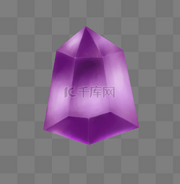 紫色立体钻石石插画