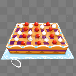 插画奶油蛋糕图片_卡通方形蛋糕插画