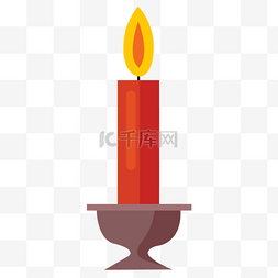 万圣节手绘卡通红色蜡烛